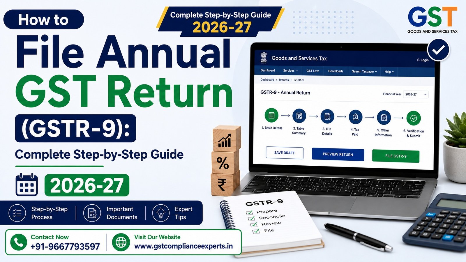 How to File Annual GST Return (GSTR-9): Complete Step-by-Step Guide 2026-27