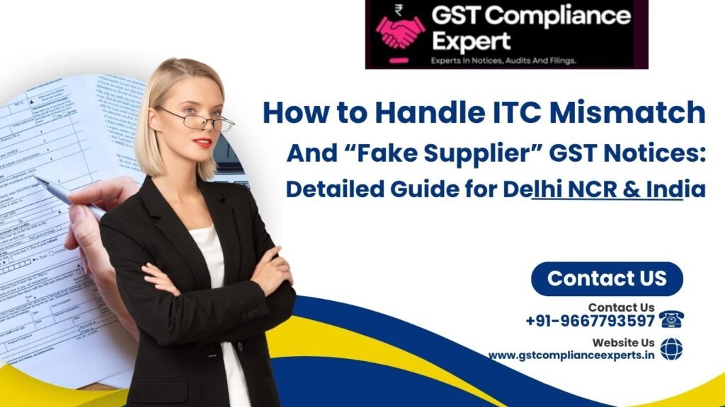How to Handle ITC Mismatch and “Fake Supplier” GST Notices: