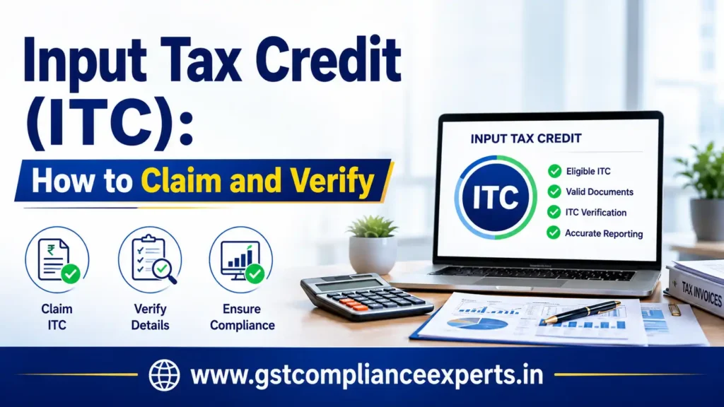 Accountant reconciling GSTR-2B with purchase records as part of input tax credit services"