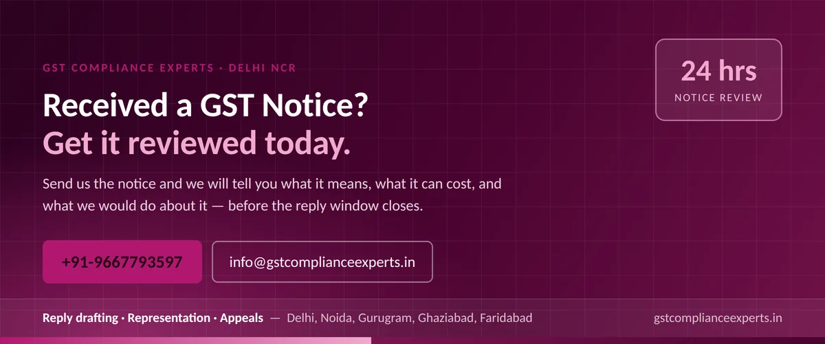 Contact a GST notice consultant in Delhi for reply drafting and appeals